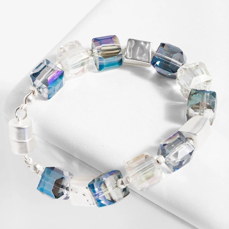 Shop Saachi Style Faceted Bead Stone Bracelet In Blue