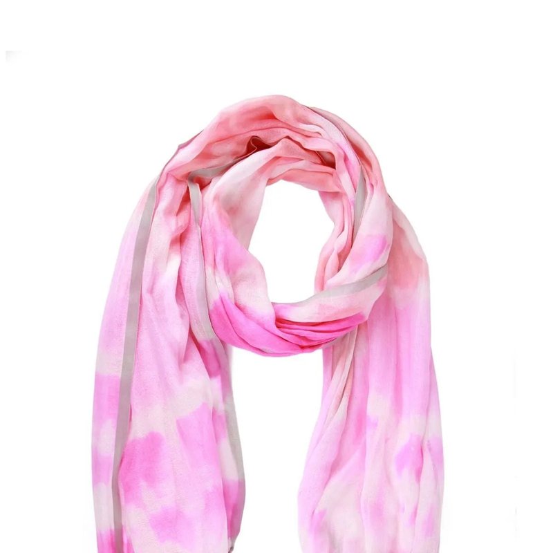 Saachi Style Faded Tie Dye Scarf In Pink