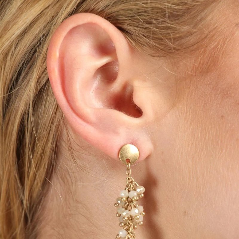 Saachi Style Florus Beaded Dangle Earring In White