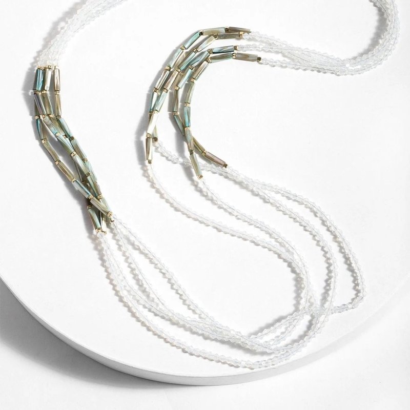 Saachi Style Getaway Multi Strand Long Necklace In Green