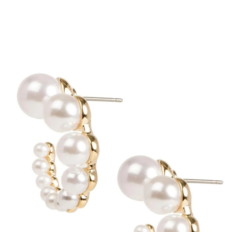 Saachi Style Half Pearl Earring In White