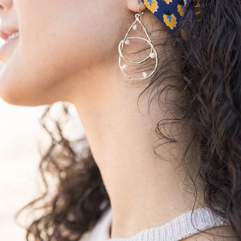 Saachi Style Helena Pearl Earring In Gold