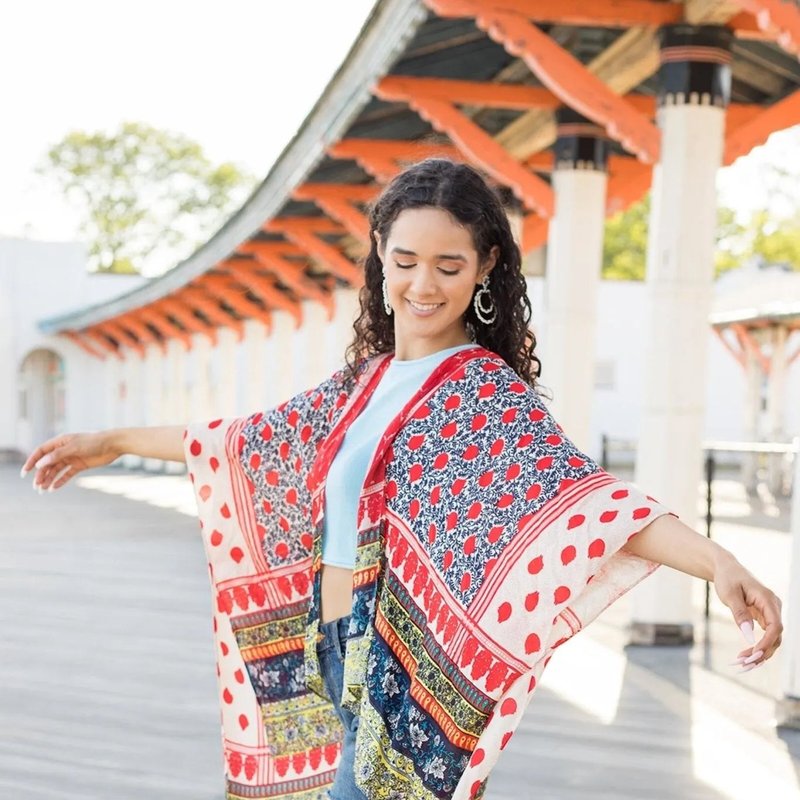 Saachi Style Malaya Kimono In Red