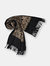 Nora Embroidered Reversible Scarf - Black