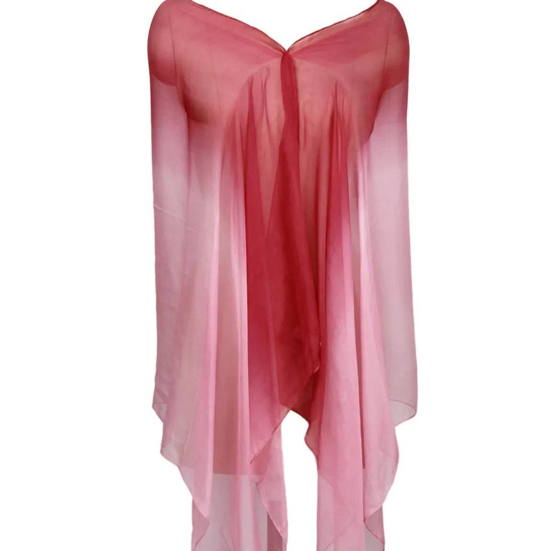 Saachi Style Ombre Silk Scarf In Pink