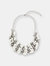 Pearl and Crystal Statement Glass Stone Necklace - White