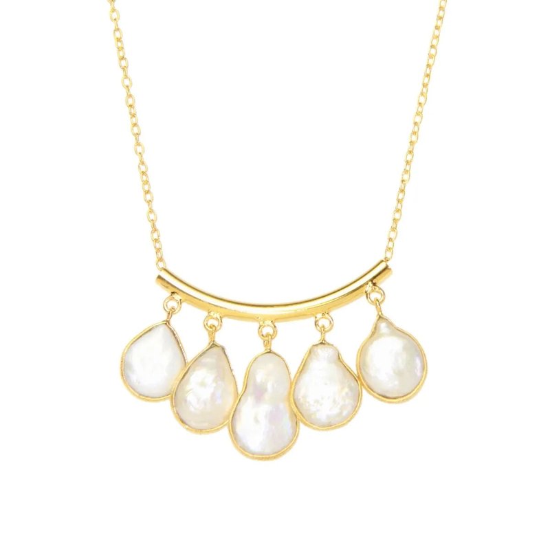 Saachi Style Pearl Drop Necklace In Gold