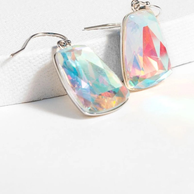 Saachi Style Prism Cushion Earring In White