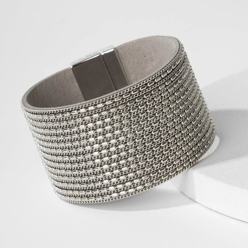 Saachi Style Rock N Roll Bracelet In Grey