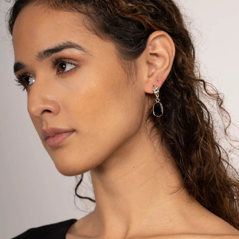 Saachi Style Rosie Drop Earrings In Black