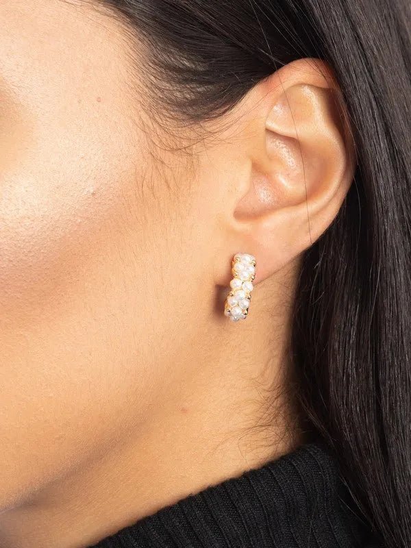 Saachi Style Seraphina Pearl Hoop Earring In Gold
