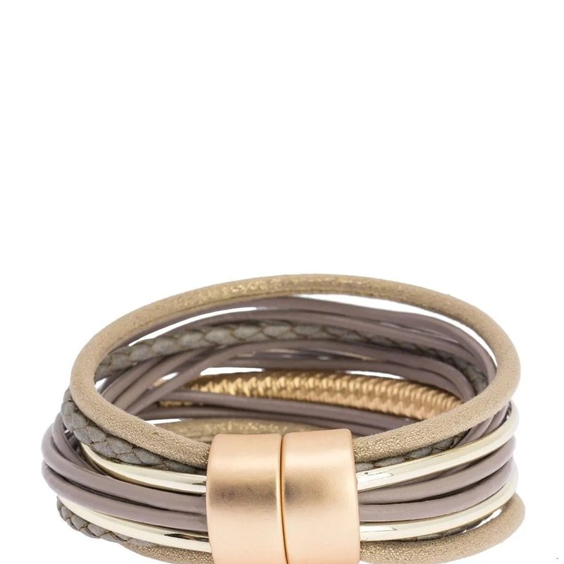 Saachi Style Sophisticated Layered Strand Bracelet In Brown