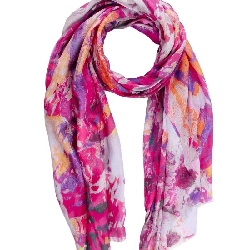 Saachi Style Splatter Colored Scarf In Pink