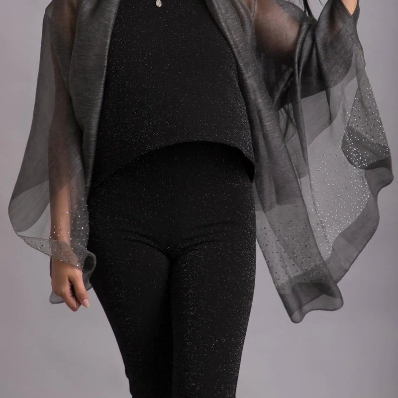 Saachi Style Star Gazer Wool Blend Scarf In Grey