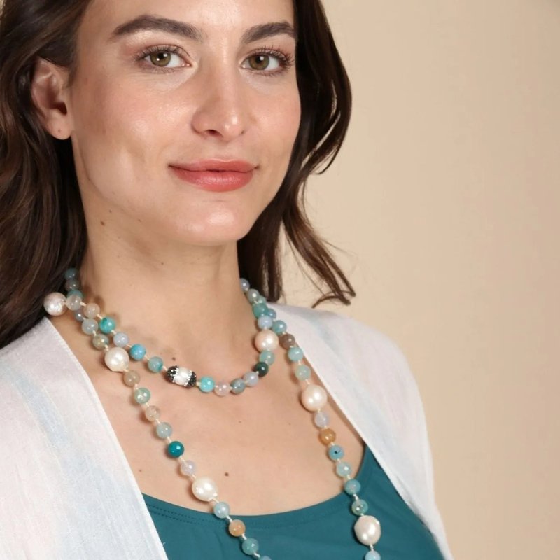 Saachi Style Tahitian Summer Necklace In Blue
