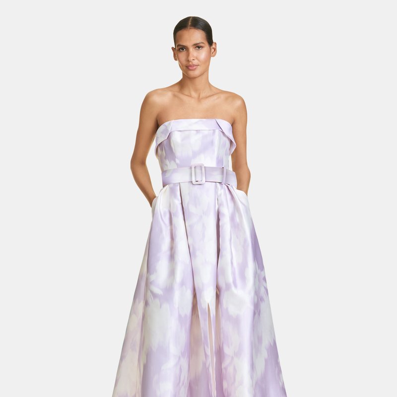 Sachin & Babi Brielle Gown In Violet Ice Ikat Floral