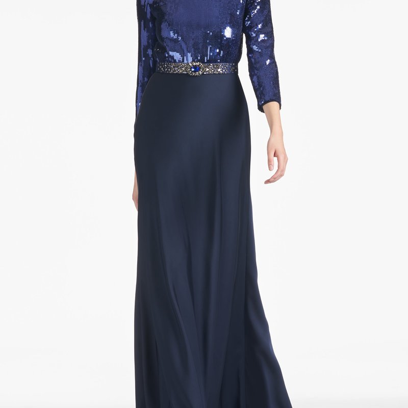 Sachin & Babi Christabel Gown In Blue