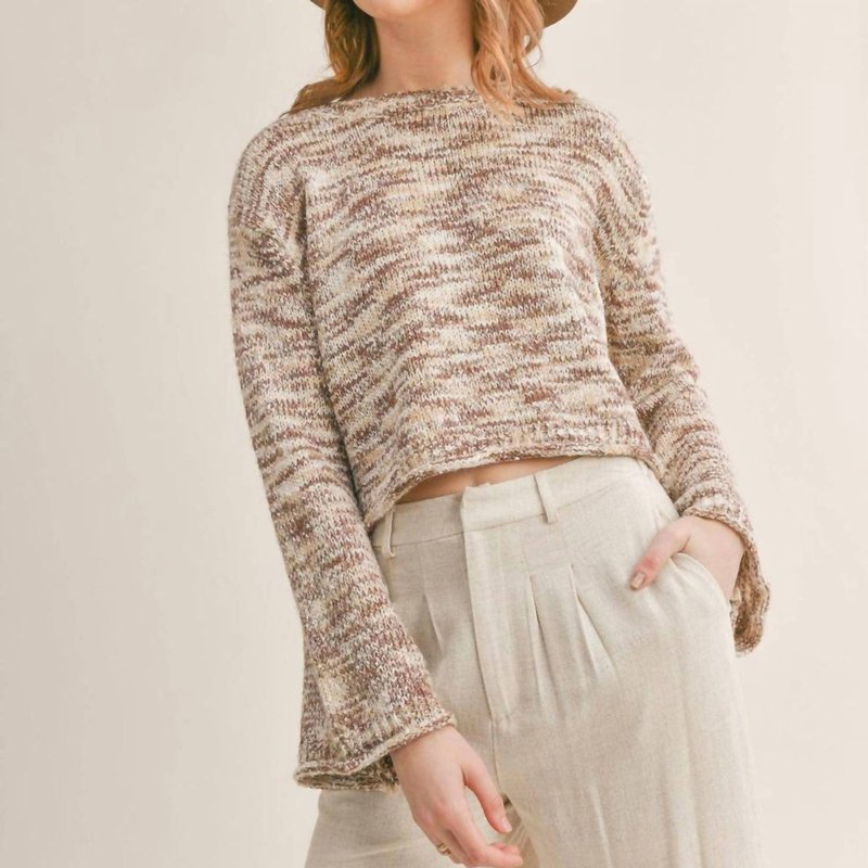 Shop Sadie & Sage Bell Sleeve Sweater In Brown