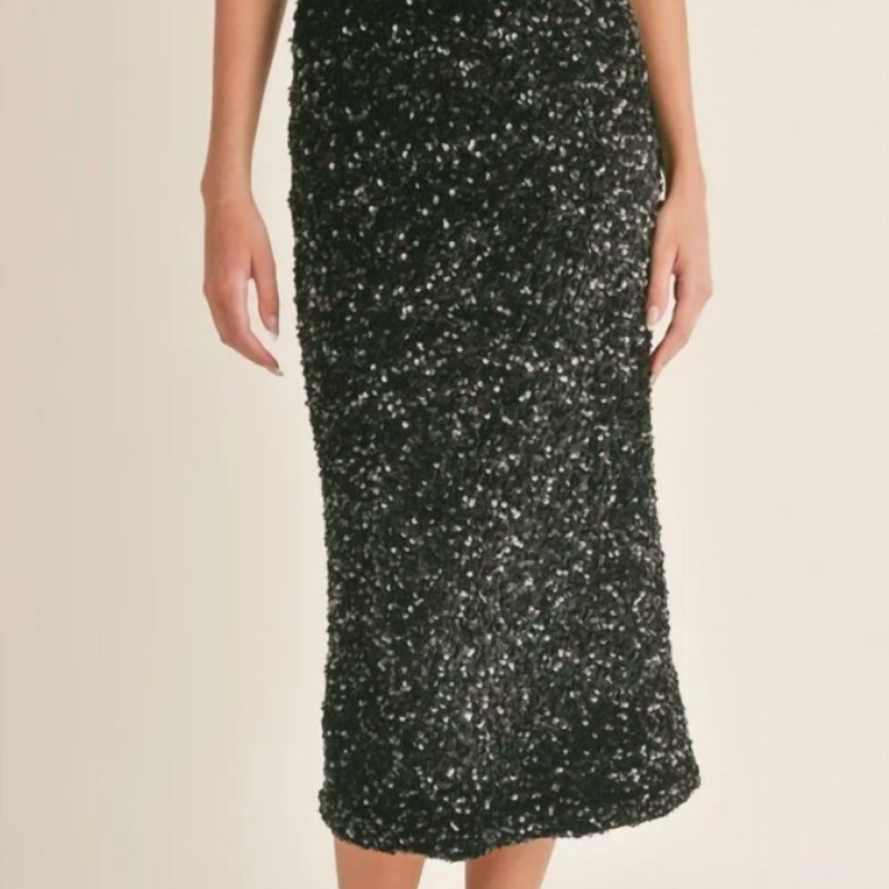 Shop Sadie & Sage Illuminate Sequin Midi Skirt In Black