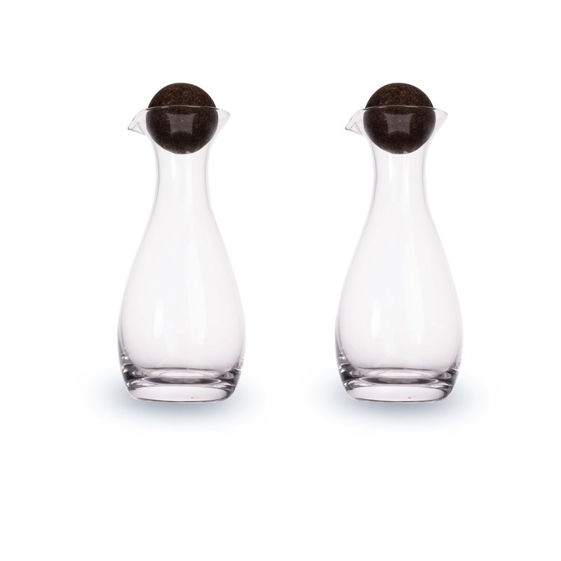 Shop Sagaform Nature Oil/vinegar Bottles With Cork Stoppers, Set Of 2 In White