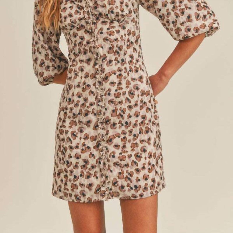Shop Sage The Label Little Animal Mini Dress In Brown
