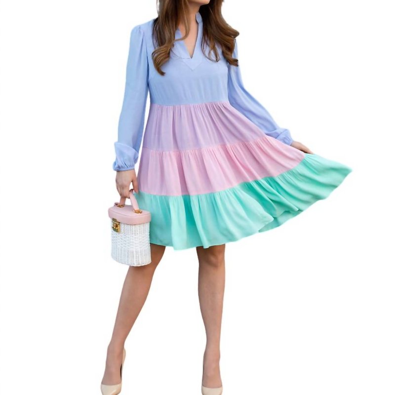 Sail To Sable Charlotte Colorblocked Dress In Blue