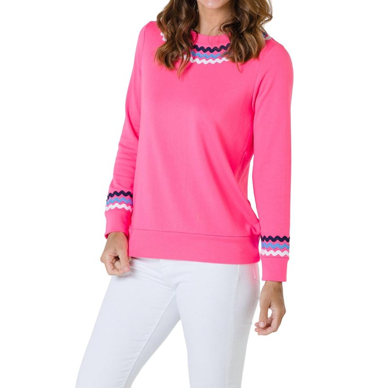 Shop Sail To Sable Long Sleeve Top With Ric Rac In Pink