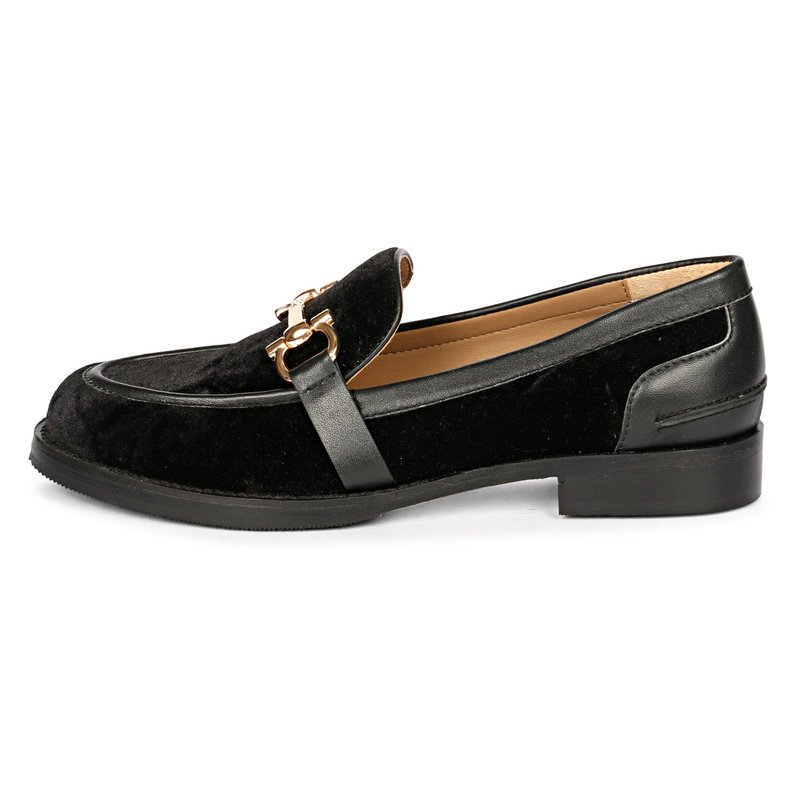 Saint G Cinzia Black Velvet Leather Loafers