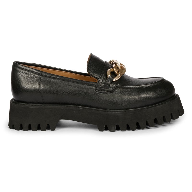 Saint G Donna Leather Black Loafers