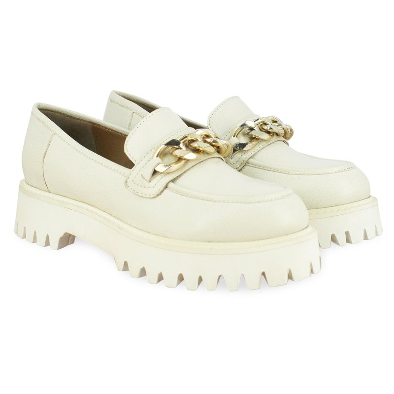 Shop Saint G Donna Leather Off White Loafers