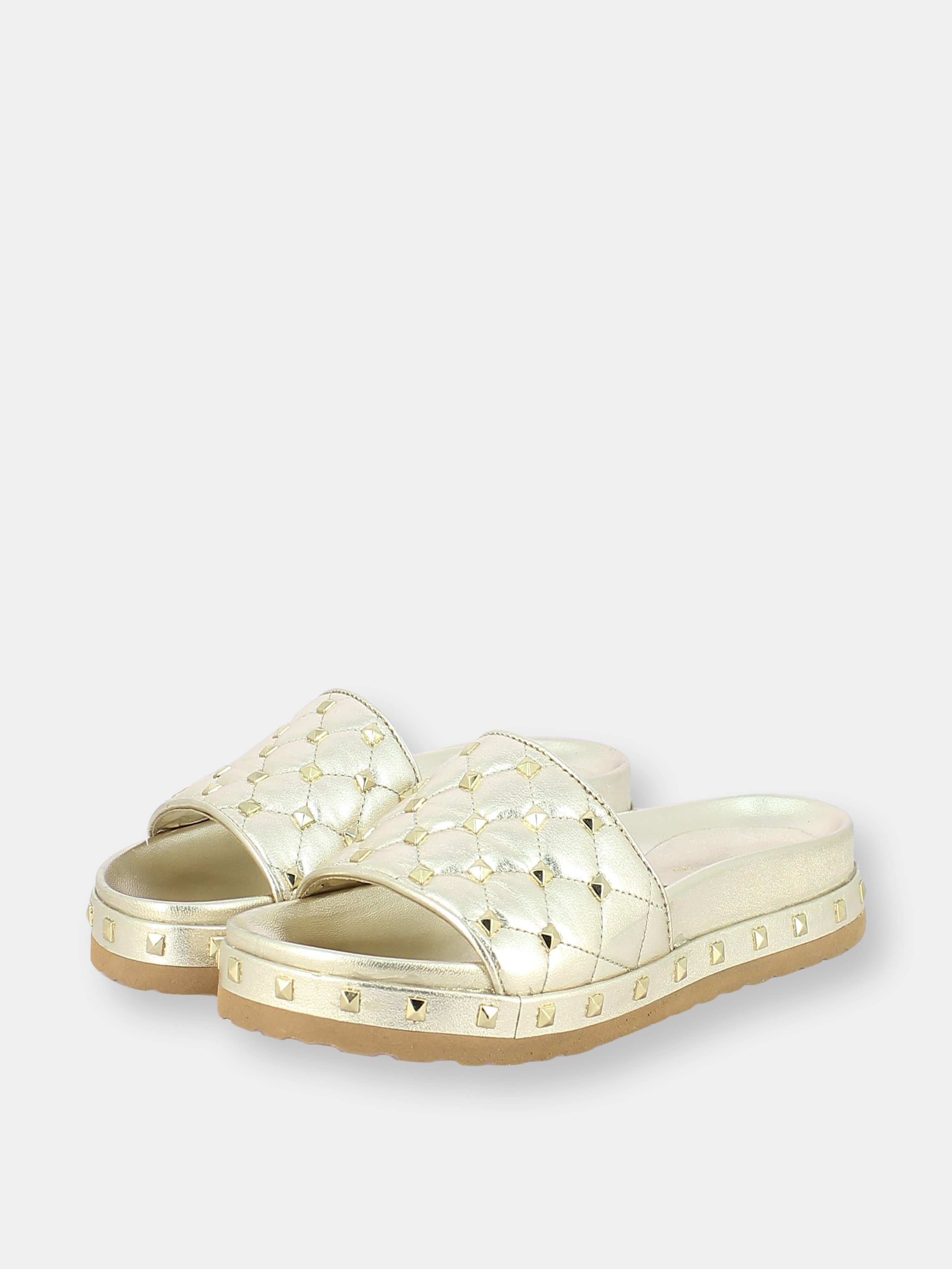 Saint G Gina Studded Mule In Gold