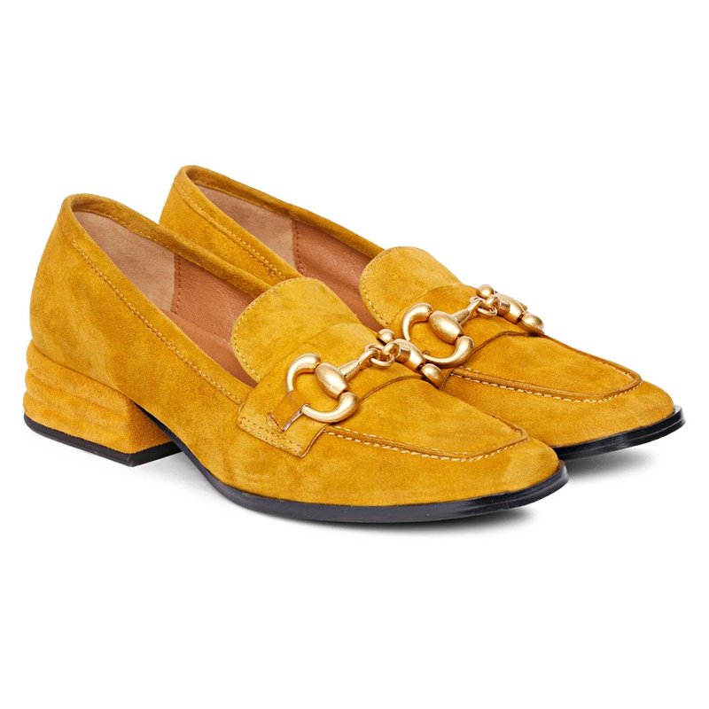 SAINT G SAINT G JENNY MUSTARD LEATHER HANDCRAFTED SHOES