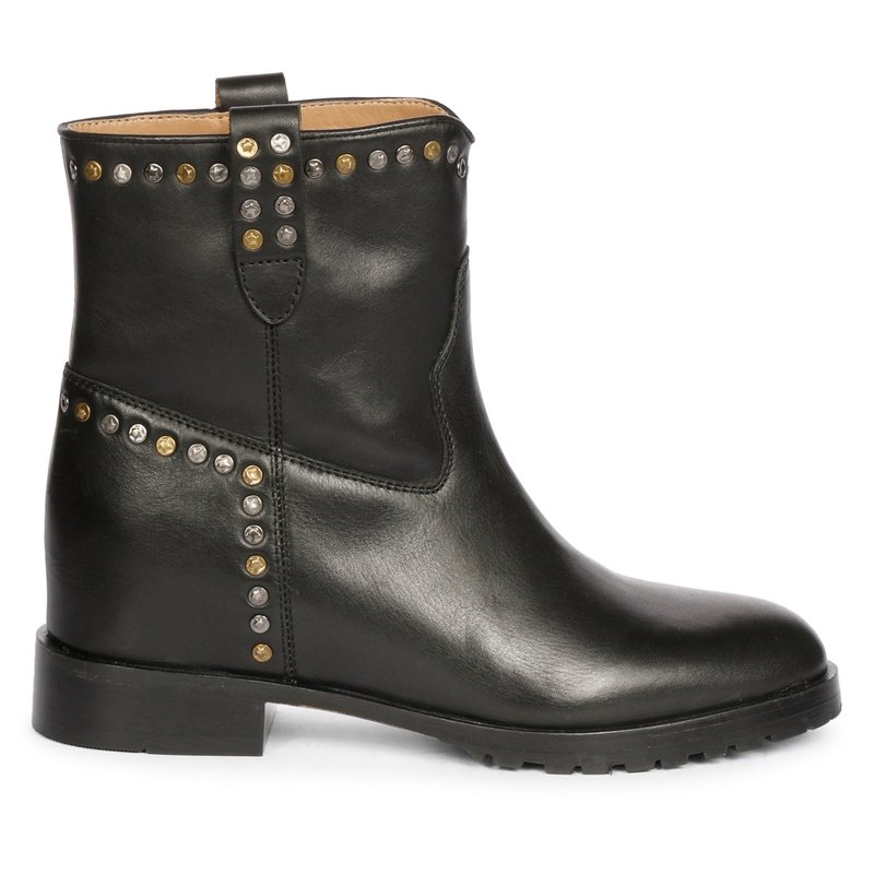 Saint G Noemi Black Leather Ankle Boots