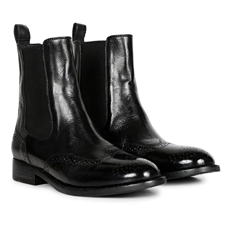Saint G Santina Black Leather Chelsea Boots