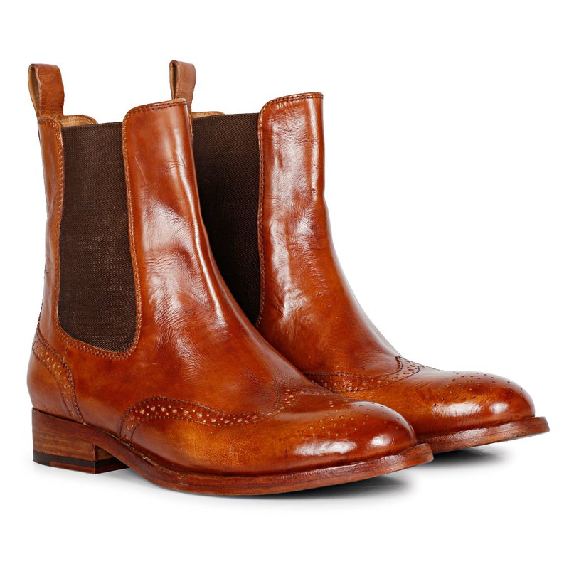 Saint G Santina Cognac Leather Chelsea Boots In Brown
