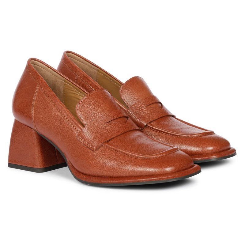 Shop Saint G Viviana Cuoio Leather Loafers In Brown