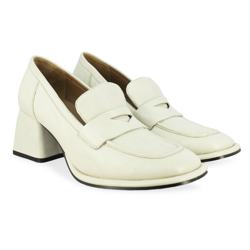 Saint G Viviana Off White Leather Loafers