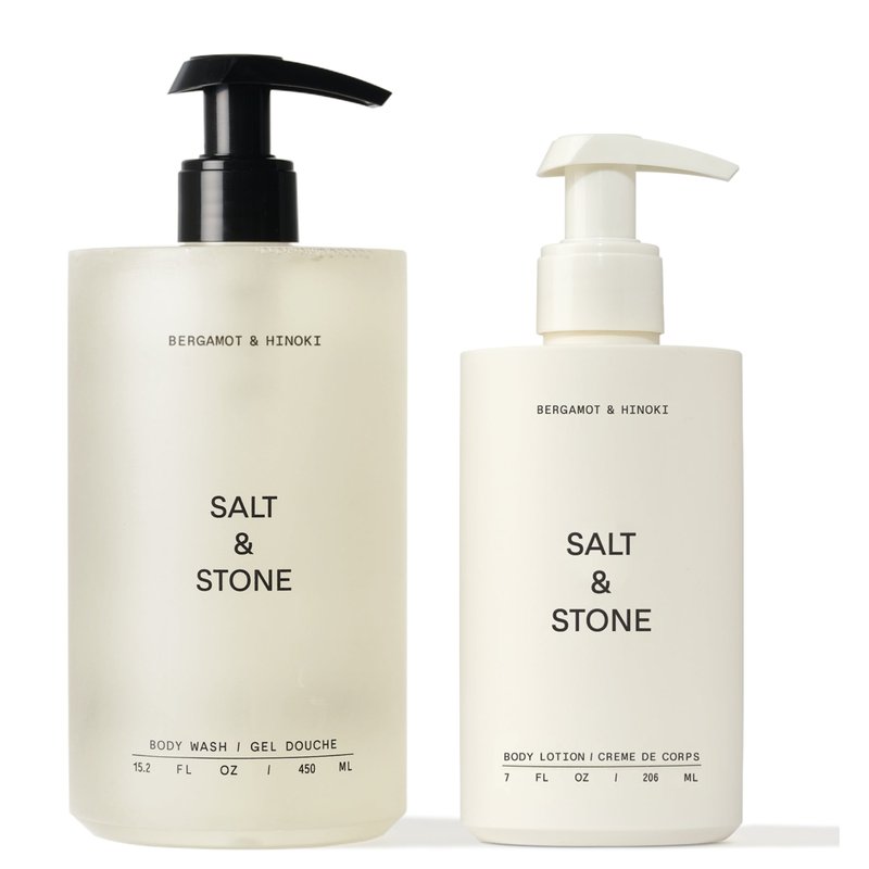 Salt & Stone Bergamot & Hinoki Body Duo In White