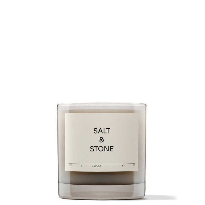 Salt & Stone Fig & Violet Candle In Neutral