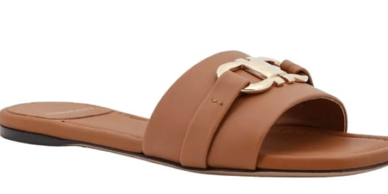 Shop Ferragamo Women's Leah Flat Slides, Tan In Brown