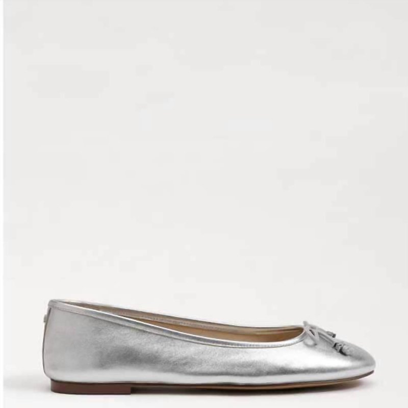 Shop Sam Edelman Edelman Felicia Luxe Ballet Flat In Soft Silver In Grey