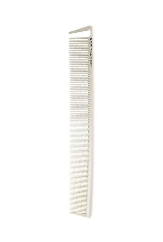 Sam Villa Signature Series Long Cutting Comb In White