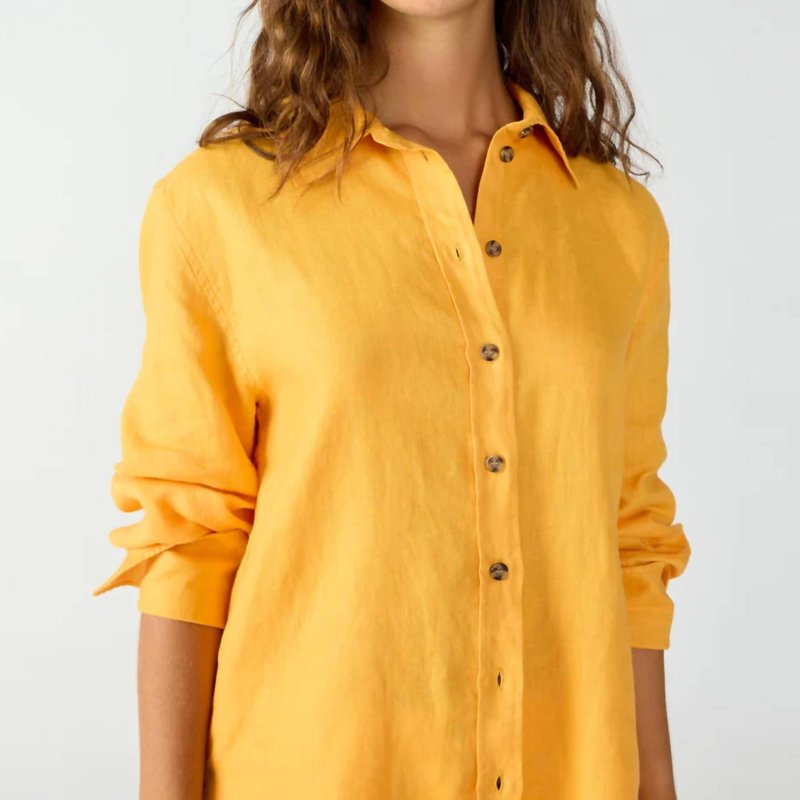 Shop Sanctuary Clothing Relaxed Linen Shirt In Orange
