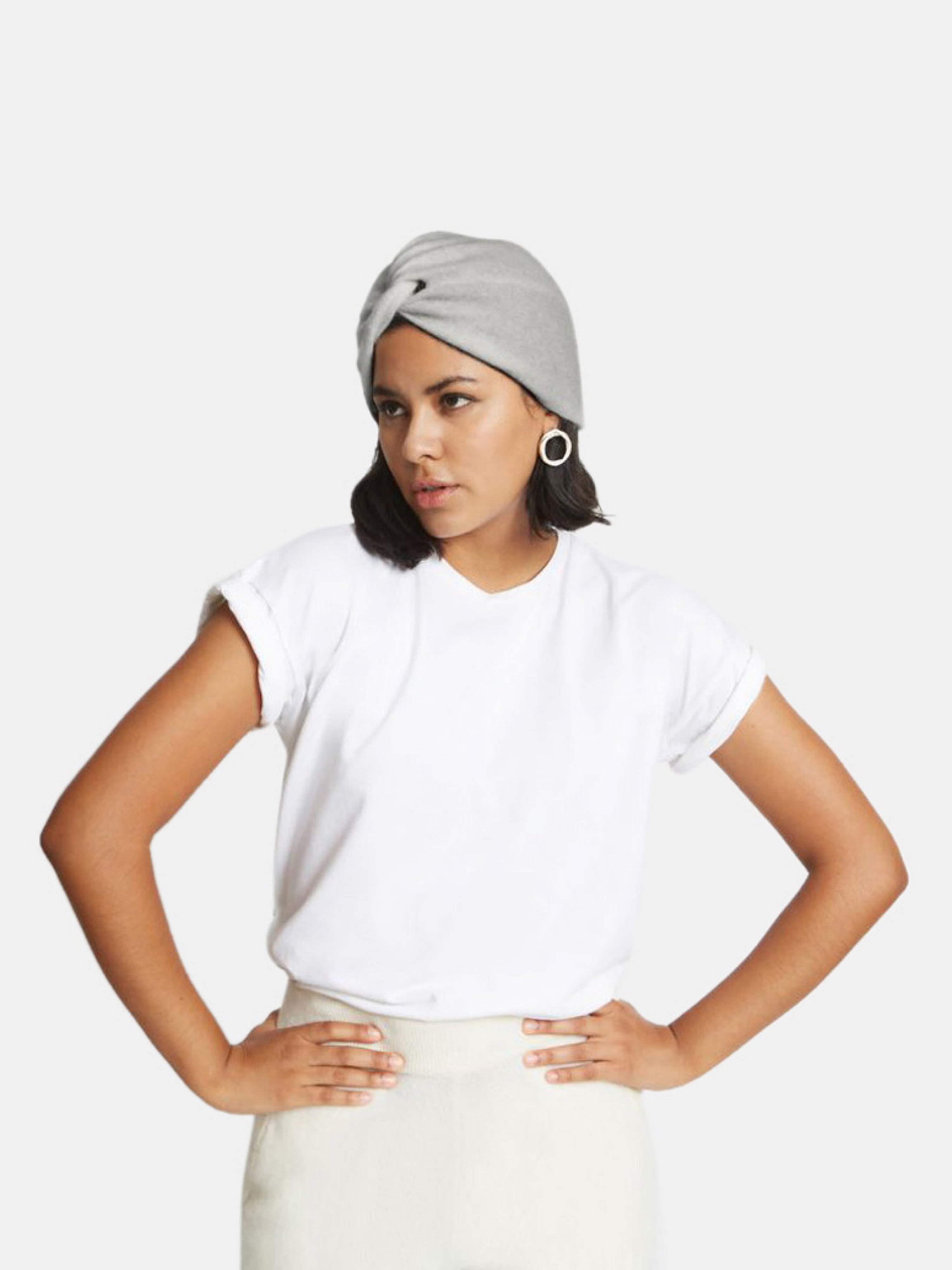 Santicler Stacy Cashmere Turban Hat In Grey