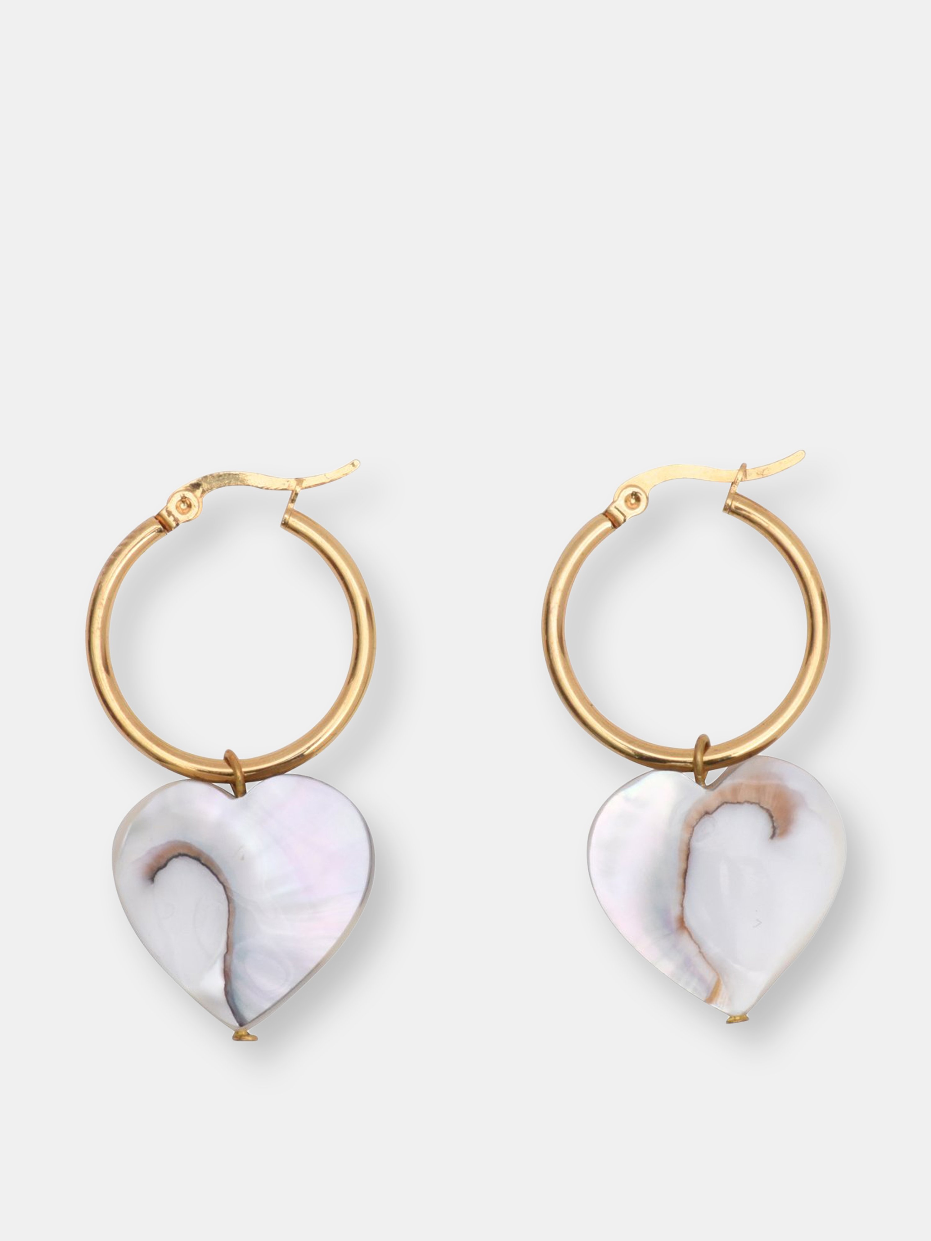 Sasipim Nautilus Heart Earrings In White