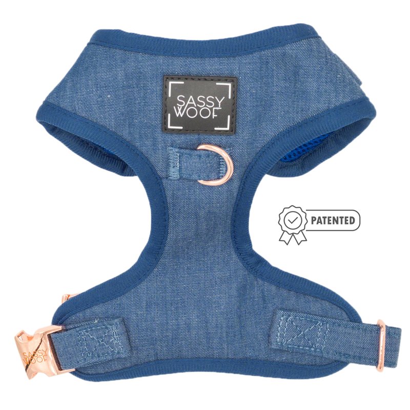 Sassy Woof Adjustable Harness In Blue