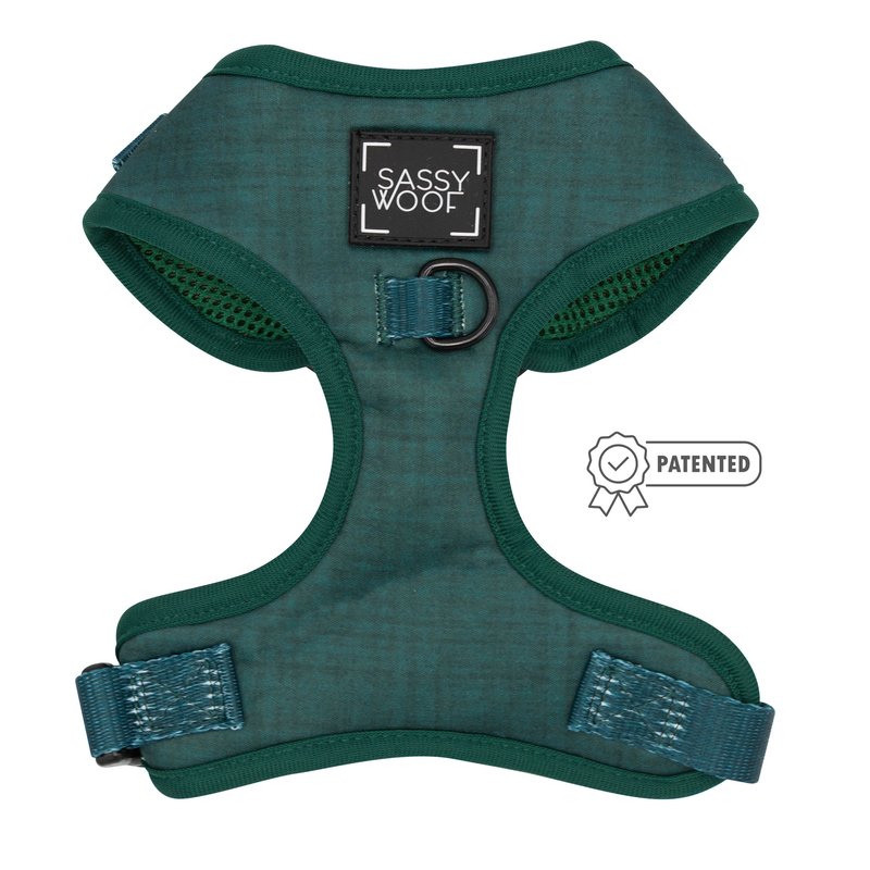 Sassy Woof Adjustable Harness In Green