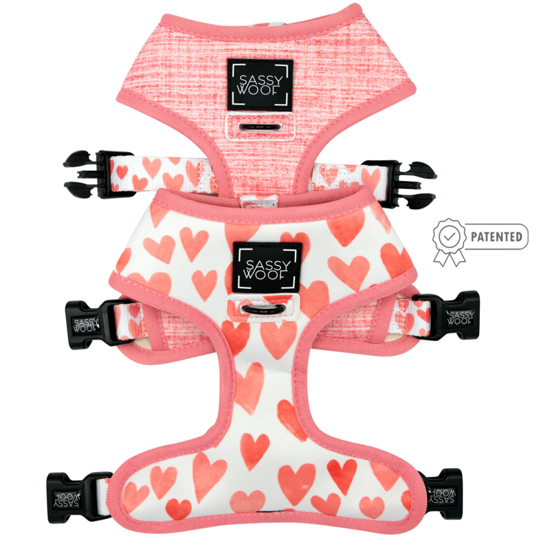 Sassy Woof Dog Reversible Harness In Pink