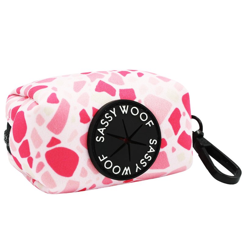 Sassy Woof Dog Waste Bag Holder In Pink