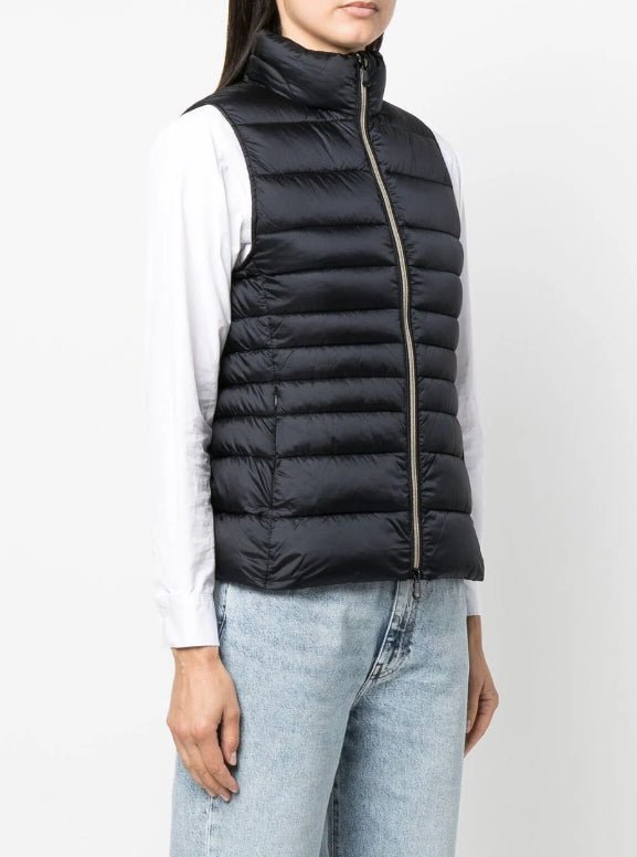 Shop Save The Duck Women Lynn Black Quilted Puffer Vest Jacket
